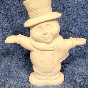 Bisque Turnabout Snowman, Ready to Paint or Glaze